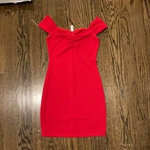 red blue blush mini dress